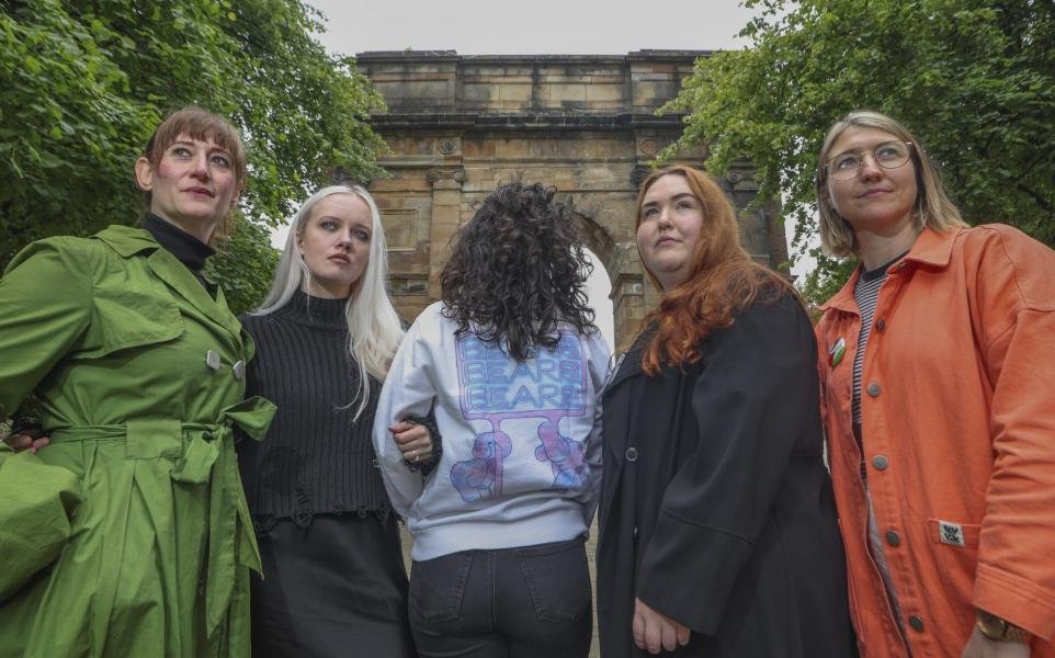 Scotland for Decrim members posing / slaying for The Herald's photographer.